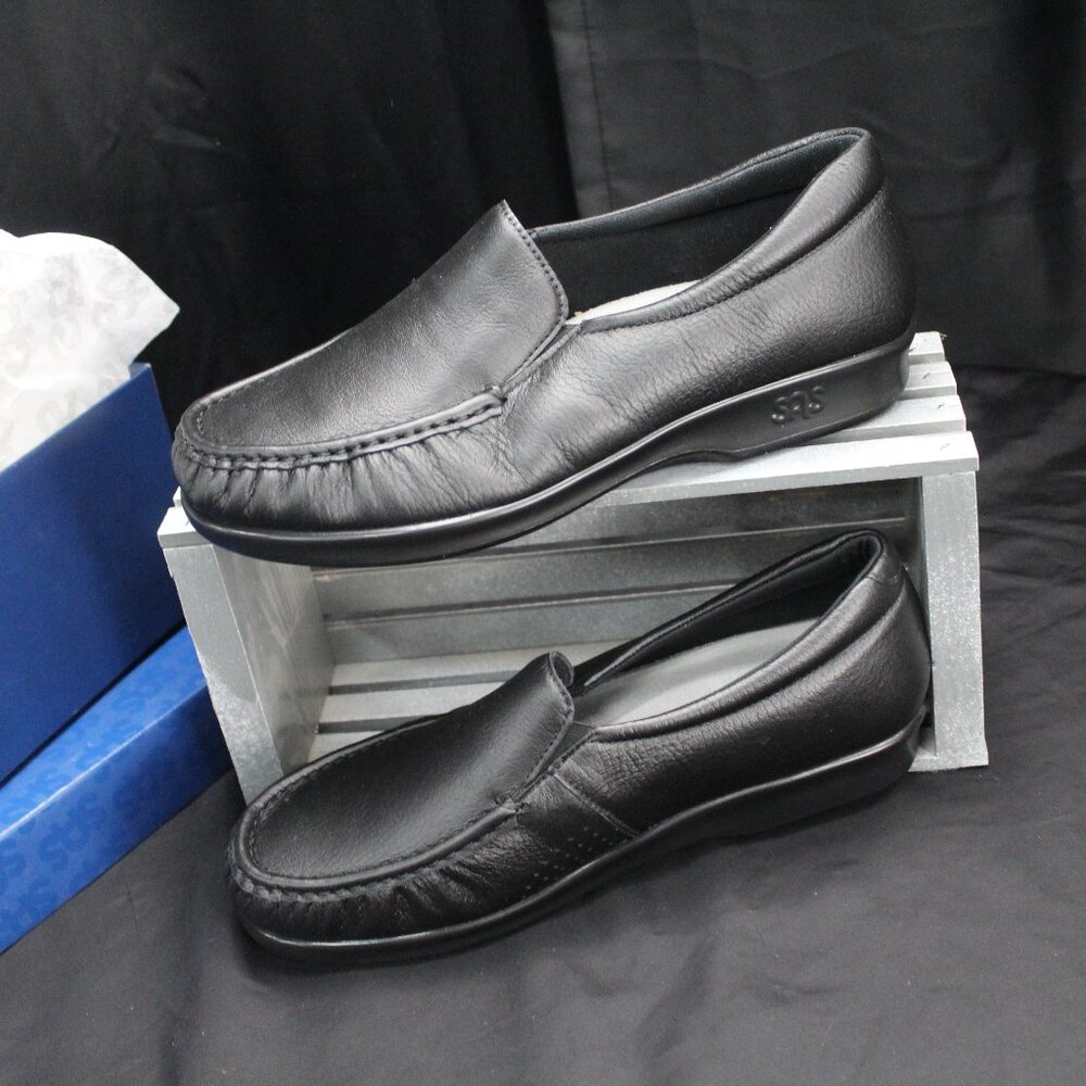 SAS Black Leather Loafers